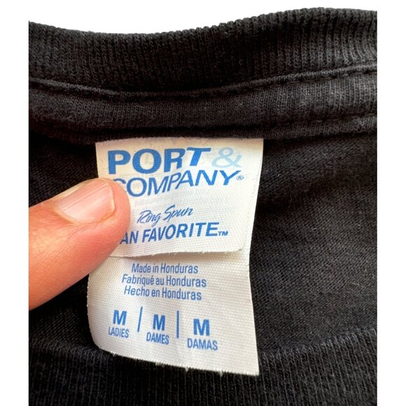 Port & Company Ladies Medium Black T-Shirt With Coyotes & Moon Graphic - Picture 4 of 6